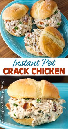 #instantpotrecipes #chickenrecipes Instant Meals, Instant Pot Chicken Recipes, Instapot Meals, Shredded Chicken Recipes, Chicken Sandwiches, Kinds Of Cheese