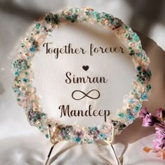 there is a sign that says together forever and the sunan mandelp on it