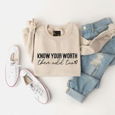 Know Your Worth, Cute Shirt Designs, Vinyl Shirts, Knowing Your Worth, You Are Worthy, Trendy Shirts, Diy Shirt, Shirts With Sayings