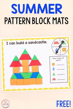 a poster with the words summer pattern block mats on it