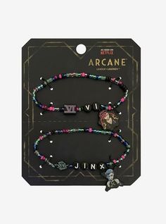 Arcane Vi & Jinx Best Friend Bead Bracelet Set Arcane Vi, Bracelet Inspo, Diy Bracelet Designs, Diy Bracelet, Bead Bracelet, Bracelet Designs, Diy Bracelets, Hot Topic, Bracelet Set