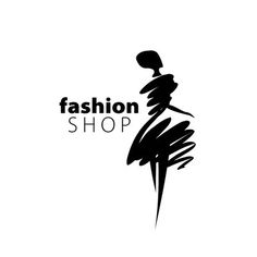 the fashion shop logo is black and white, with an abstract image of a woman's head