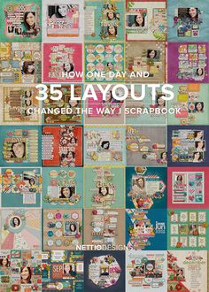 the cover of how one day and 35 layouts changed the way i scrapbook