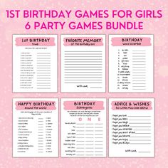 birthday games for girls with pink background