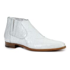 Mauri Shoes 4780 Men's Body Alligator White Boots (MA4414)-AmbrogioShoes White Alligator, Alligator Dress Shoes, White Dress Shoes, Crocodile Shoes, Botas Chelsea, Bit Loafers, Italy Art, Leather High Tops, Slip On Boots