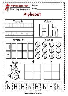 worksheet for the alphabet with pictures and words to be used as an activity