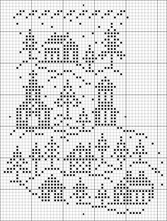 a cross stitch pattern with black and white dots on the bottom, which has an image of