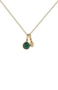 Gold-plated necklace with two drop pendants featuring pavé zirconia and green aventurine Material: Sterling Silver Finishing: 18K Gold plating Stone: Natural Green Aventurine Chain Length: Adjustable clasp from 400 to 500 mm Pendant Length: 15.70 mm Weight: 4.77 g Emerald Necklace, Gold Plated Necklace, Drop Pendant, Green Aventurine, Chain Lengths, Gold Plating, Chain Length, Oasis, 18k Gold