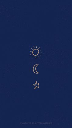 the moon and stars are shown against a dark blue background