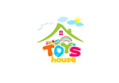 the logo for toys house, which is designed to look like a child's play house