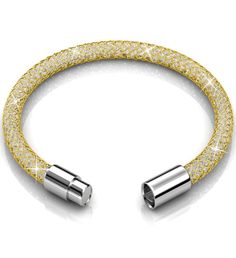 Featuring a glittering array of Matashi crystals, this 18k gold plated bangle is truly captivating. Feel glamorous with this yellow gold toned bracelet with magnetic closure bracelet! | This carefully crafted Bracelet is plated with 18K Gold which enhances its eye catching design. Integral to the Bracelet are the stunning Crystals that truly brings it to life. Designed to last as much as it is to catch the eye, this is truly a one of a kind piece. Included in Box: Magnetic Link Gold Plated Bangl Gold Plated Bangles, Mesh Bracelet, Crystal Gifts, Coco Chanel, Bling Bling, Bangle Bracelet, Rose Gold Plates, Bracelet Set, Fashion Watches