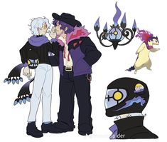 two people are standing next to each other and one person is wearing a hat, the other has a bird on his shoulder