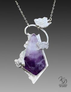 Reticulated Silver, Amethyst Art, Desi Jewelry, Silver Linings, Chevron Amethyst, Silver Cloud, Art Necklaces, Silver Frames