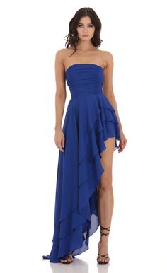 Asymmetrical Corset Dress in Blue Asymmetrical Corset, Hoco Ideas, Dream Prom Dress, Lucy In The Sky, Prom Dress Inspiration, Princess Dresses, Wedding Guest Outfit Summer, Grad Dresses, Gala Dresses