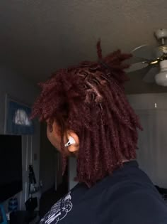 Locs With Real Hair, Locs With Heart Part, 70-75 Locs, Died Locs Ideas, Locs Dyed In The Back, Locked Hairstyles Locs, Loc Dye Ideas Dark Skin