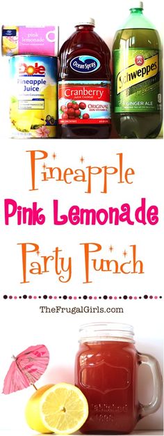 pineapple pink lemonade party punch is the perfect way to celebrate with friends and family