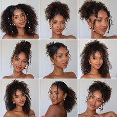 Love your curls! ✨Credits to @matymahera 3b Updo Hairstyles, Natural Hair Bridesmaid Styles, 3c Updo Hairstyles, Updo Hairstyles For Black Women Natural, Natural Hairstyles For Black Women Short, Mixed Curly Hair, Quick Natural Hair Styles, Cute Curly Hairstyles, Curly Hair Styles Easy