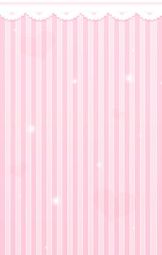 a pink wallpaper with white stripes and lace on the edges, as well as stars