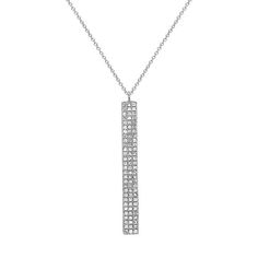 14K White Gold, Diamond Pave Bar Necklace at Yatesjewelers.com Diamond Bar Necklace, Diamond Bar, Jewelry Designer, Trendy Jewelry, Bar Necklace, Pave Diamonds, White Gold Diamonds, Round Brilliant, Bright White