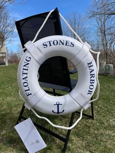 an inflatable life preserver is on display at the stone's memorial