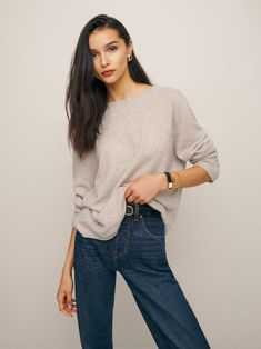 New Wardrobe Aesthetic, Cashmere Sweater Outfit, Mock Trial, Wardrobe Aesthetic, Boyfriend Sweater, Wardrobe Refresh, Summer Shopping, Spring Capsule, Cashmere Yarn