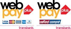 two different types of web pay and red comma logos