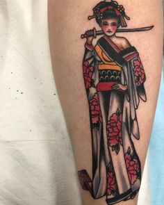 Geisha Tattoo Back, Samurai Back Tattoo, Japanese Geisha Tattoo, Geisha Samurai, Japanese Tattoo Artist, Geisha Tattoo Design, Geisha Tattoo, Traditional Tattoo Sleeve, Traditional Japanese Tattoos