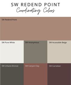 the color scheme for sw redond point coordinating colors is shown in shades of brown, beige