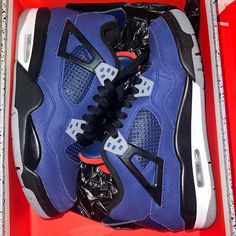 Condition: Worn Only A Couple Times Box Is In Decent Shape Color: Royal Blue And Black, Orange Lining Of Tongue Size: 5.5y (Kids Size) Which Is A Women’s Size 7 Air Jordan 4 Retro, Kids Jordans, Air Jordan, Jordan Shoes, Jordan, Royal Blue, Kids Shoes, Air Jordans, Kids Shop