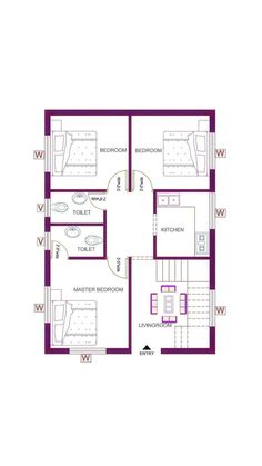 the floor plan for a small house with two rooms and one living room in it