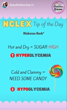 a candy bar ad with the words nclex tip of the day