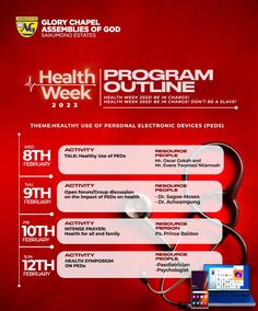 the health program flyer is shown with information about its benefits and features, including an image of a stethoscope