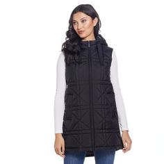 This women's quilted long Weathercast vest is the perfect cozy layer.Click on this WOMEN'S GUIDE to find the perfect fit and more! This women's quilted long Weathercast vest is the perfect cozy layer. Click on this WOMEN'S GUIDE to find the perfect fit and more! FEATURES Smooth, woven water-resistant quilted exterior Half-back faux-fur interior 2 side pockets Attached hood with grosgrain pulls Zipper front SleevelessFIT & SIZING 34-in. length from shoulder to hem Relaxed fit Designed to hit just Long Vest, Long Vests, Outerwear Women, Front Zipper, Fabric Care, Gender Female, Faux Fur, Age Group, Perfect Fit