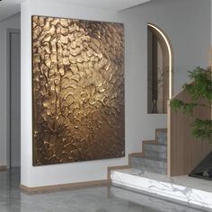 Golden Impressions: Sculpted Abstract Art, knife carved sculpted abstract gold painting.  Heavy textures modern art painting, contemporary art home decor. NEW**ORIGINAL** ONE-OF-A-KIND**UNIQUE**GIFT STRETCHED ON WOODEN FRAME / READY-TO-HANG/ - Size: Select Size (price per one piece) - Colors: mesh of browns shades, metallic rich espresso, metallic shades of champagne gold and gold.   - Medium: acrylic paint on canvas, heavy texture pastes martials  - Back-wrapped, stretched canvas, painted edges, READY TO HANG - You will receive a shipment confirmation and tracking number - Thank you for your support and interest in my original artwork! * Can come at any size or color using a request for custom order. * abstract wall art, acrylic painting, bedroom wall decor, canvas wall art, home decor, h Champagne Gold Bedroom, Brown And Gold Wall Art, Abstract Wall Art Gold Leaf, Dining Room Mirror Wall, Wall Art Gold Leaf Neutral, Abstract Art Beige Gold, Multi Panel Paintings, Bild Gold, Art Knife