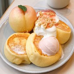 three different types of pastries on a plate