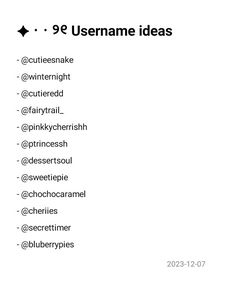 a white background with the words 9 username ideas