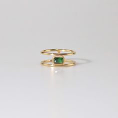 Meideya Jewelry Emerald Horizon Ring Modern Emerald Ring, Personalized Gift Cards, Emerald Ring Gold, May Birthday, Emerald Gemstone, Understated Elegance, Minimalist Rings, Dream Jewelry, Emerald Ring