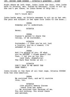 an old screenplay for the film, it's not easy to read or write