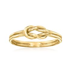 14kt Yellow Gold Knot Ring | Ross-Simons Jewelry Presentation, Gold Knot Ring, Yellow Rings, Natural Gold, Jewelry Essentials, Gold Ring Stack, Knot Ring, Everyday Rings, Cute Rings