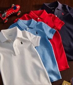 Ralph Lauren Baby Boys 3-24 Months Short Sleeve Polo Interlock Shortall | Dillard's Classic Short Sleeve Polo Dress For Summer, Classic Short Sleeve Polo Dress, Classic Short Sleeve Summer Polo Dress, Ralph Lauren Baby Boy Outfits, Casual Fitted Blue Polo Dress, Blue Fitted Polo Dress With Short Sleeves, Classic Cotton Polo Dress For Summer, Fitted Casual Polo Dress With Polo Collar, Casual Collared Polo Dress In Cotton