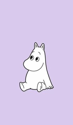 a white polar bear sitting on top of a purple background