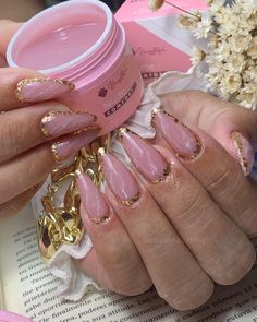 Nails Nude Nails With Glitter, Black And Nude Nails, Cute Short Nails, Pink Ombre Nails, Striped Nails