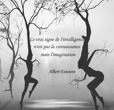 two people doing acrobatics in front of trees with the words albert einstein