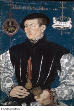 an old painting of a man wearing a black outfit and holding a gold medal in his right hand