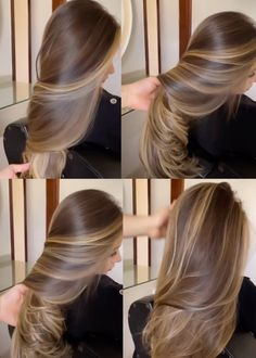 Blond Highlights On Brown Hair Long, Golden Blonde Highlights On Brown Hair Honey Natural, Hairlights In Brown Hair, Gold Brunette Hair, Peanut Butter Hair Color, Light Brunette With Highlights, Balayage Hair Highlights, Natural Golden Highlights, Gold Hair Aesthetic