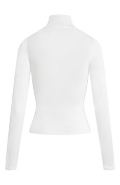 Channel effortlessly chic off-duty style in this stretchy ribbed top fashioned with long sleeves and a mock neck. 22" length (size Medium) Mock neck Long sleeves 97% modal, 3% elastane Machine wash, line dry Imported Rib Top, Original Characters, Favorite Daughter, Ribbed Turtleneck, White Fur, Long Sleeve Turtleneck, Ribbed Top, Layering Pieces