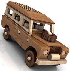 a wooden model of a car that is made out of wood