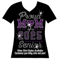 Proud Mom of  2025 Senior, RHINESTONE or Holographic SPANGLE Sparkle Bling Ladies V-neck Shirts, Tanks, hoodies and more.  Welcome to the world of mesmerizing sparkle, shimmer and ultimate self-expression with our Ladies Rhinestone and Holographic Spangle Bling Shirts! Our collection is specifically designed for those who love to stand out and shine. Each piece is carefully crafted to add a touch of glamour to your wardrobe, ensuring that you feel confident and radiant in any setting. Infused wi Bling Shirts, Graduation Shirt, Graduation Shirts, Proud Mom, Welcome To The World, Lady V, Stylish Gifts, Graphic Tees Women, Favorite Shirts