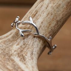 Daughter Rings, Antler Bracelet, Outdoorsman Gifts, Twig Branch, Antler Jewelry, Antler Ring, Branch Ring, Mule Deer, Hunting Gifts