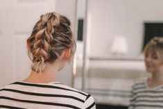 4 Go-To Hairstyles That Take Less Than 15 Minutes | Blonde & Ambitious Blog Faux Mohawk Braid, Faux Mohawk, Easy Braid Styles, Gym Hair, Mohawk Braid, Teased Hair, Dance Hairstyles